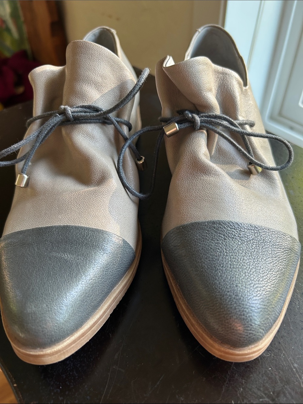 Django & Juliette gray and tan shoes size 38.